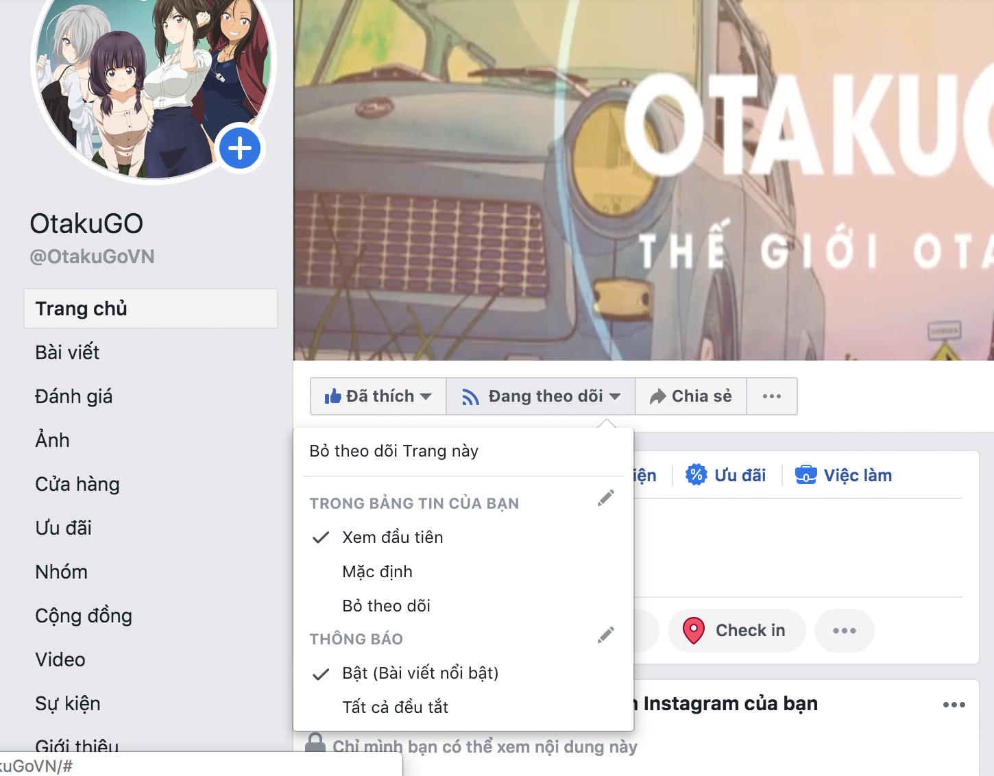Hướng dẫn bật huy hiệu "Fan Cứng" trên Fanpage OtakuGO