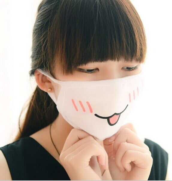 2014 Hot Fashion Cute Emotion Icon Mouth muffle Face Mask White Cotton Fabric Mouth Masks Men