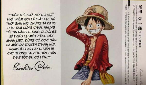 Tác giả Oda của One Piece khuyên fan ngừng đọc truyện lại mà hãy chuẩn bị cho tương lai của mình đi