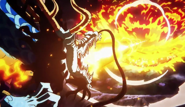 One Piece 991 Spoiler: Kinemon ngã xuống sau khi ngăn cản đòn Blast Breath của Kaido