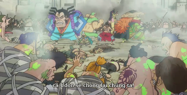 One Piece 949: Luffy cùng mọi người bị các tù nhân nhiễm bệnh bao vây