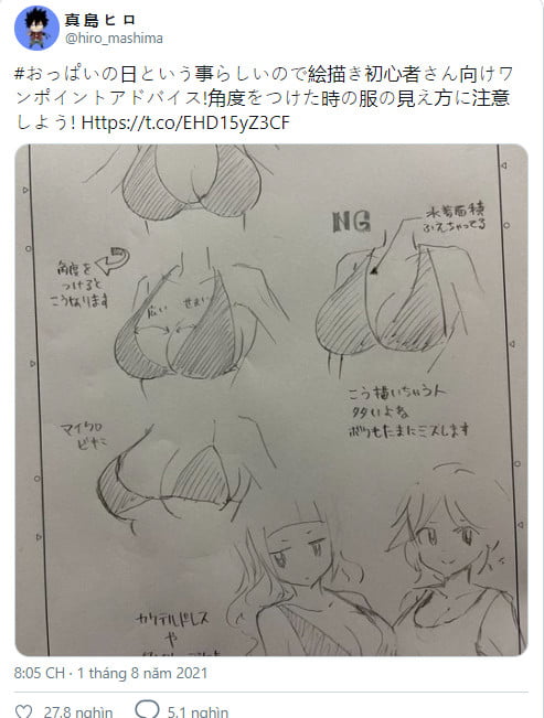 Tác giả Hiro Mashima (Fairy Tail) đưa ra lời khuyên về cách vẽ ngực