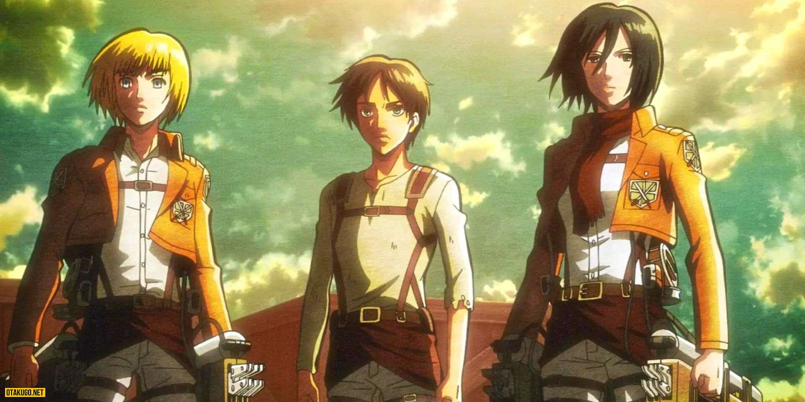 Tan cong buc tuong Mikasa Eren va Armin cua Titan