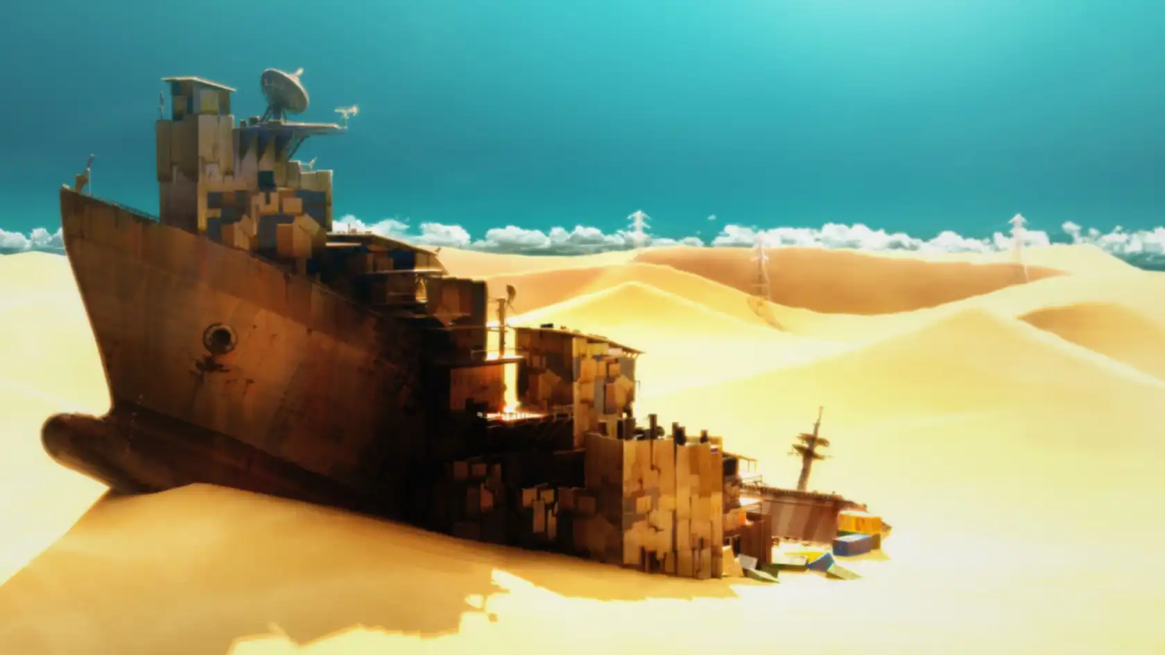 Hình ảnh con tàu có thể băng qua sa mạc